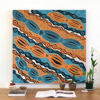 Aboriginal Artwork by Initji Windlass, Ngayuku Ngura, 90x90cm