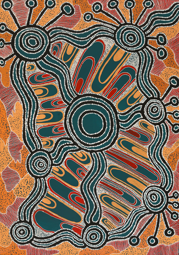 Aboriginal Artwork by Initji Windlass, Ngayuku Ngura, 101x70cm