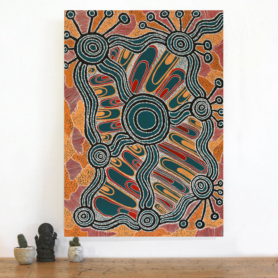 Aboriginal Artwork by Initji Windlass, Ngayuku Ngura, 101x70cm