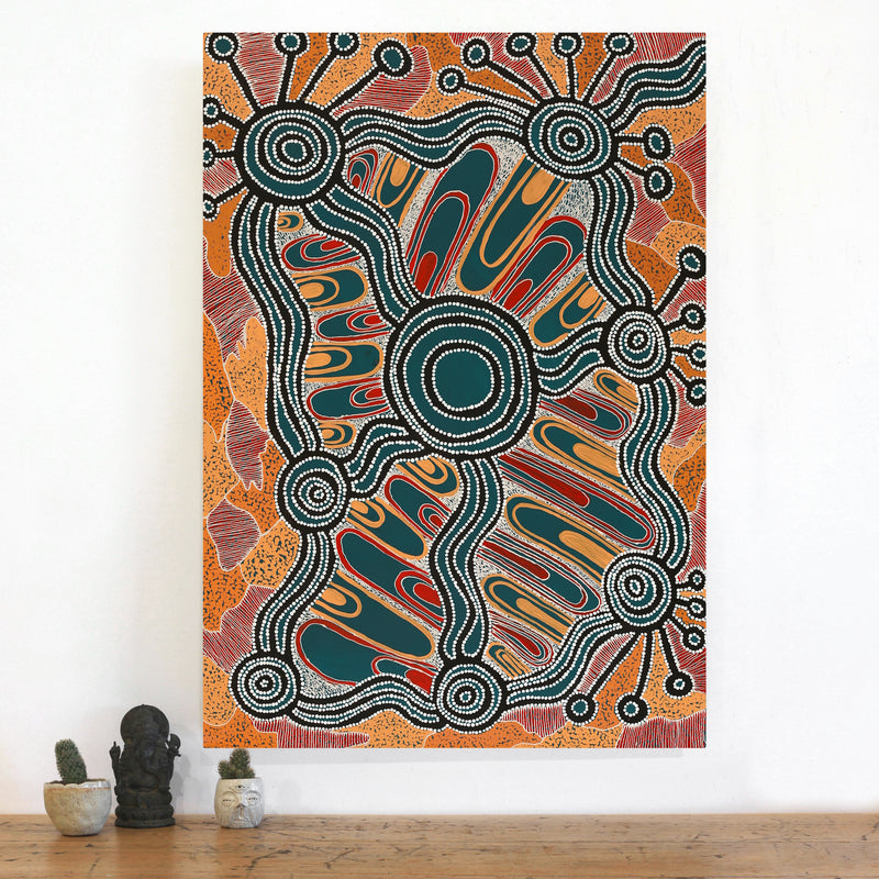 Aboriginal Artwork by Initji Windlass, Ngayuku Ngura, 101x70cm