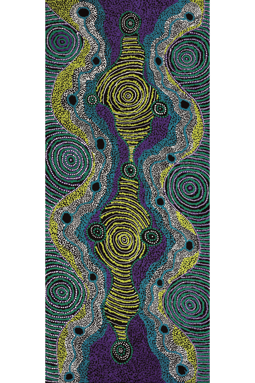 Aboriginal Artwork by Initji Windlass, Minyma Marlilu, 107x46cm