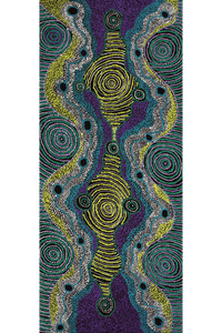 Aboriginal Artwork by Initji Windlass, Minyma Marlilu, 107x46cm