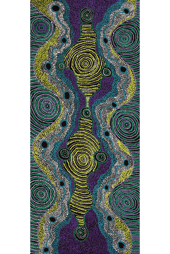Aboriginal Artwork by Initji Windlass, Minyma Marlilu, 107x46cm