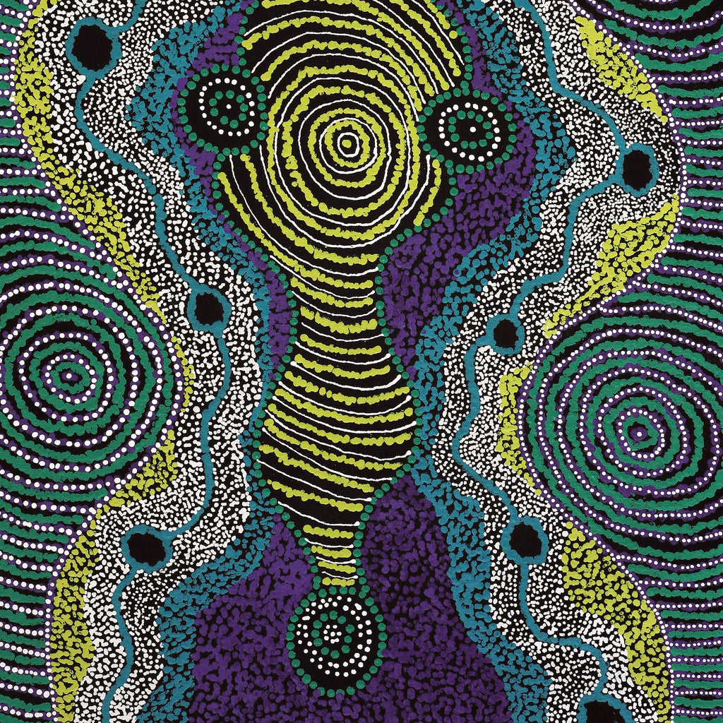 Aboriginal Artwork by Initji Windlass, Minyma Marlilu, 107x46cm