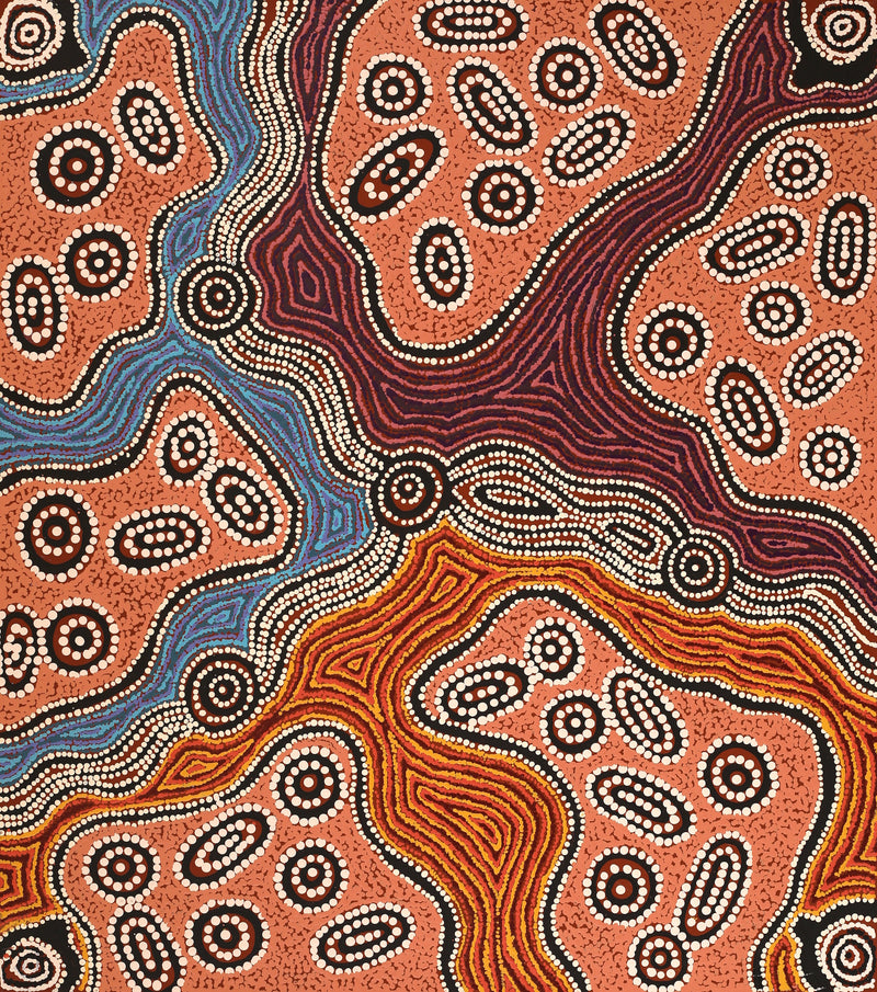 Aboriginal Artwork by Initji Windlass, Ngayuku Ngura, 86x76cm