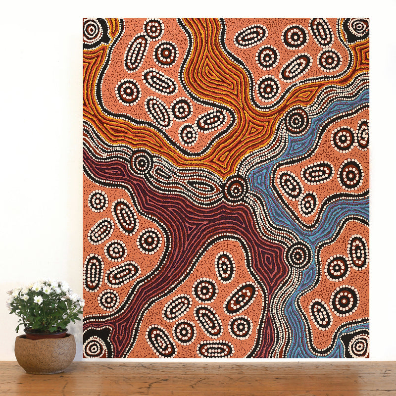 Aboriginal Artwork by Initji Windlass, Ngayuku Ngura, 86x76cm