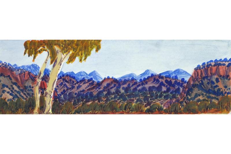 Aboriginal Artwork by Ivy Pareroultja, East MacDonnell Ranges, 53.5x17cm