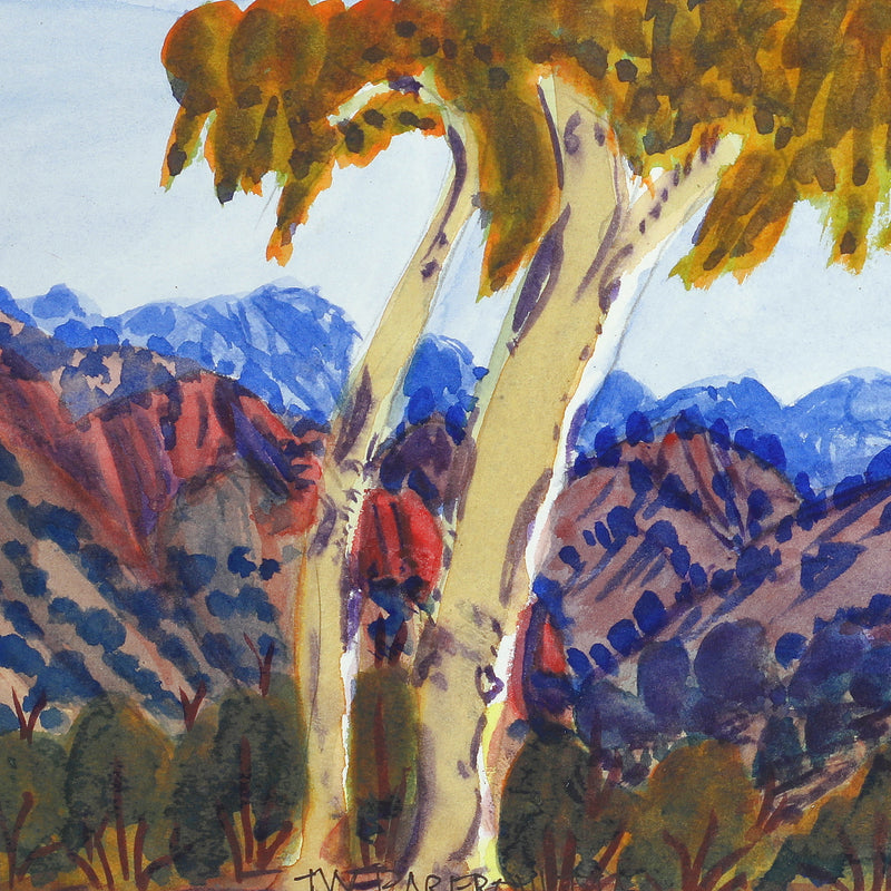 Aboriginal Artwork by Ivy Pareroultja, East MacDonnell Ranges, 53.5x17cm
