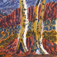 Aboriginal Artwork by Ivy Pareroultja, Going towards Ormiston Gorge, 36x25.5cm