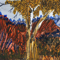 Aboriginal Artwork by Ivy Pareroultja, West of Mt. Gillen, towards Jay Creek, 53.5x17cm