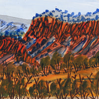 Aboriginal Artwork by Ivy Pareroultja, West of Mt. Gillen, towards Jay Creek, 53.5x17cm