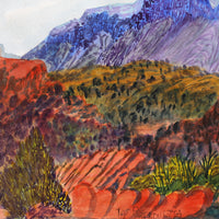 Aboriginal Artwork by Ivy Pareroultja, Between Glen Helen and Ochre Pits, 55x36.5cm
