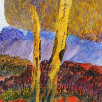 Aboriginal Artwork by Ivy Pareroultja, Between Glen Helen and Ochre Pits, 55x36.5cm