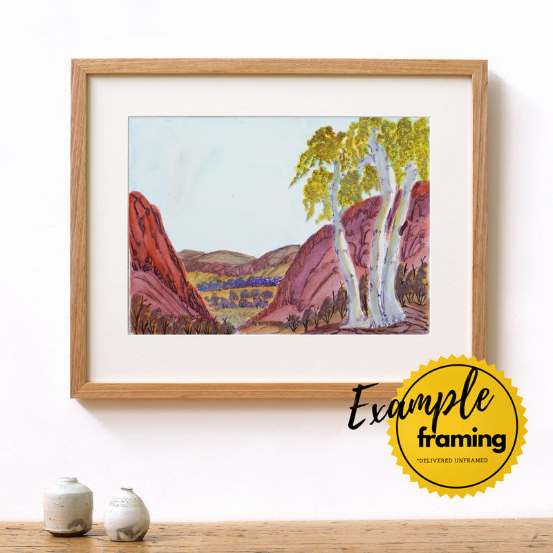 Aboriginal Artwork by Ivy Pareroultja, Tjoritja, 36x26cm