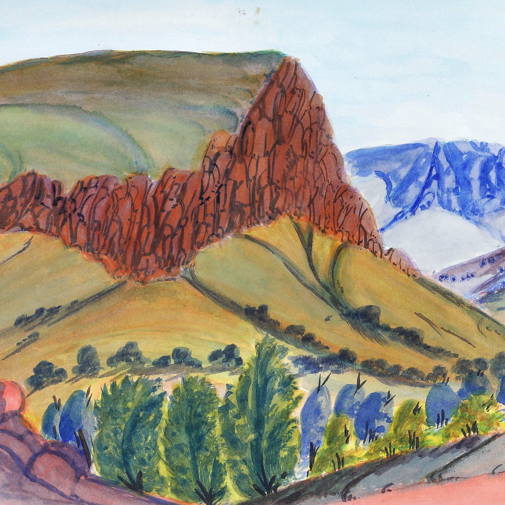 Aboriginal Artwork by Ivy Pareroultja, The other side of Glen Helen Gorge, 74x26.5cm - ART ARK®