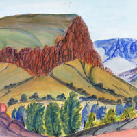 Aboriginal Art by Ivy Pareroultja, The other side of Glen Helen Gorge, 74x26.5cm - ART ARK®