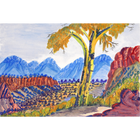 Aboriginal Artwork by Ivy Pareroultja, West of Haasts Bluff, 54x36cm