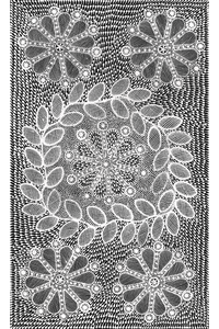 Aboriginal Artwork by Jocelyn Napanangka Frank, Lukarrara Jukurrpa (Desert Fringe-rush Seed Dreaming), 76x46cm