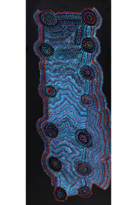 Aboriginal Artwork by Jeani Napangardi Lewis, Mina Mina Jukurrpa - Ngalyipi, 183x76cm