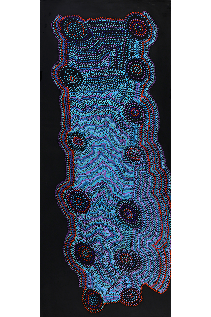 Aboriginal Art by Jeani Napangardi Lewis, Mina Mina Jukurrpa - Ngalyipi, 183x76cm - ART ARK®