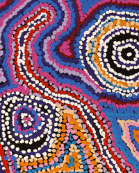 Aboriginal Artwork by Jeani Napangardi Lewis, Mina Mina Jukurrpa, 76x30cm