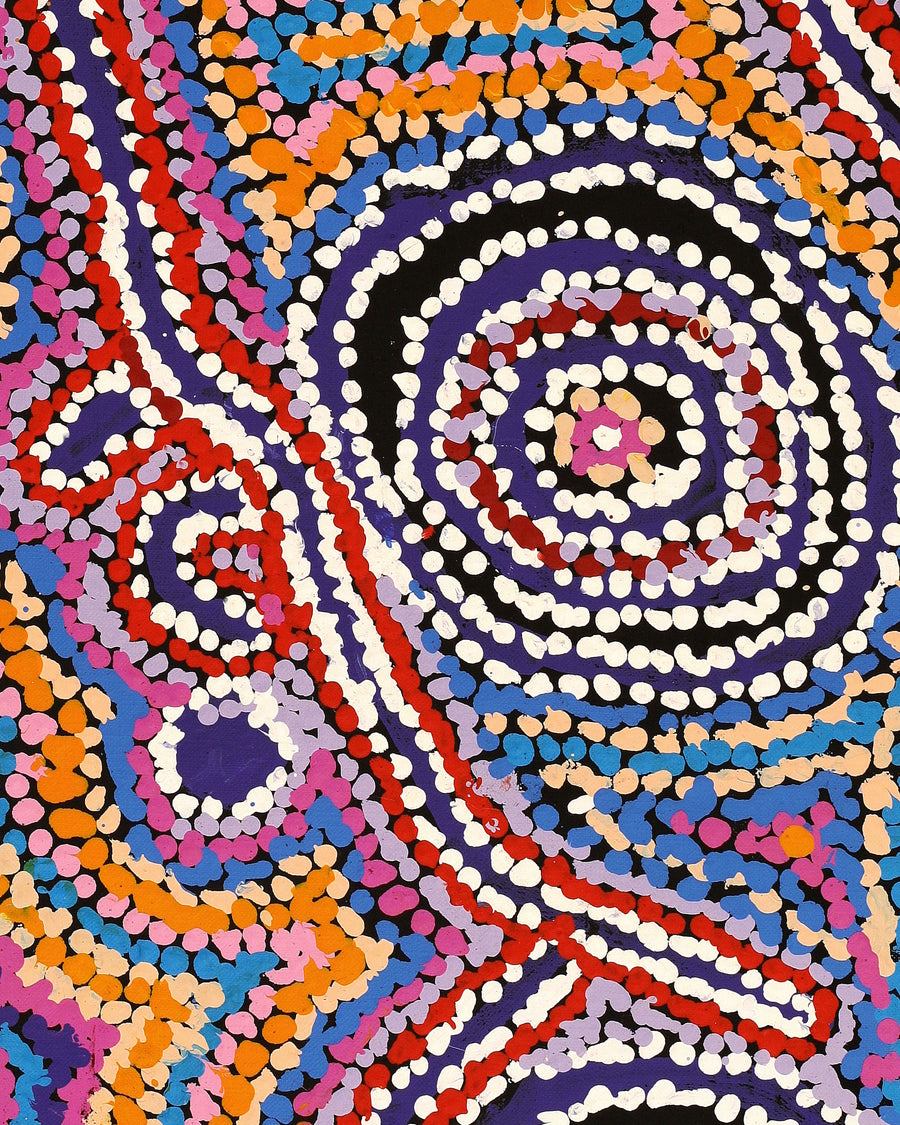 Aboriginal Artwork by Jeani Napangardi Lewis, Mina Mina Jukurrpa, 76x30cm