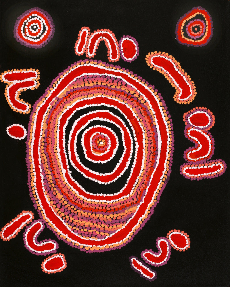 Aboriginal Art by Jeani Napangardi Lewis, Mina Mina Jukurrpa, 76x61cm - ART ARK®