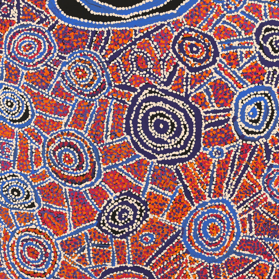 Aboriginal Artwork by Jeani Napangardi Lewis, Mina Mina Jukurrpa, 107x107cm