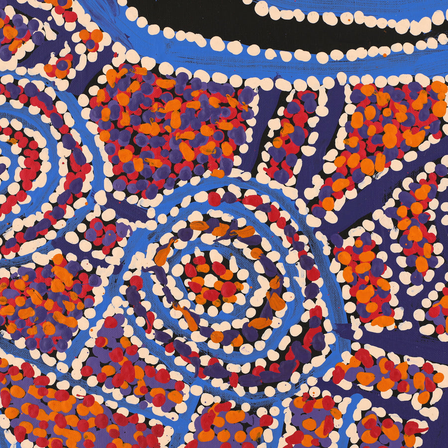 Aboriginal Artwork by Jeani Napangardi Lewis, Mina Mina Jukurrpa, 107x107cm