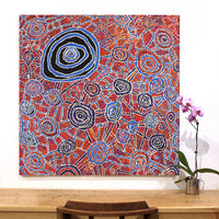 Aboriginal Artwork by Jeani Napangardi Lewis, Mina Mina Jukurrpa, 107x107cm