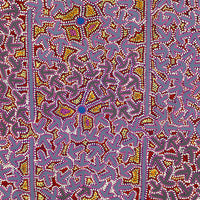 Aboriginal Artwork by Jeffrey Jangala Gallagher, Yankirri Jukurrpa (Emu Dreaming) - Ngarlikurlangu, 107x107cm