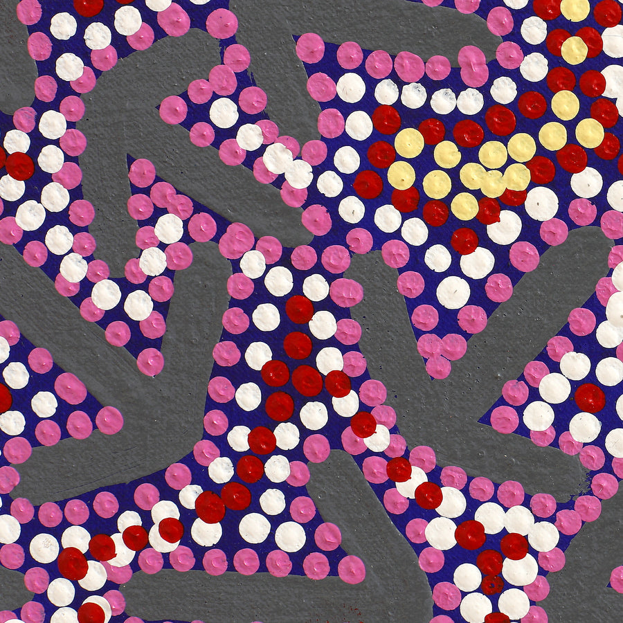 Aboriginal Artwork by Jeffrey Jangala Gallagher, Yankirri Jukurrpa (Emu Dreaming) - Ngarlikurlangu, 107x107cm