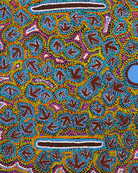 Aboriginal Artwork by Jeffrey Jangala Gallagher, Yankirri Jukurrpa (Emu Dreaming) - Ngarlikurlangu, 107x76cm
