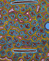 Aboriginal Artwork by Jeffrey Jangala Gallagher, Yankirri Jukurrpa (Emu Dreaming) - Ngarlikurlangu, 107x76cm