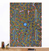 Aboriginal Artwork by Jeffrey Jangala Gallagher, Yankirri Jukurrpa (Emu Dreaming) - Ngarlikurlangu, 107x76cm