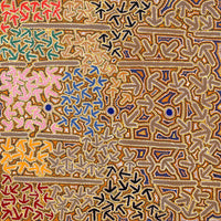 Aboriginal Artwork by Jeffrey Jangala Gallagher, Yankirri Jukurrpa (Emu Dreaming) - Ngarlikurlangu, 122x122cm