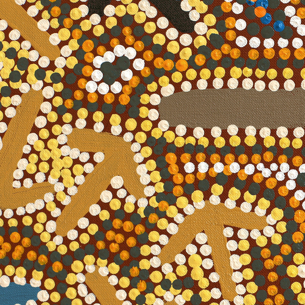 Aboriginal Artwork by Jeffrey Jangala Gallagher, Yankirri Jukurrpa (Emu Dreaming) - Ngarlikurlangu, 122x122cm