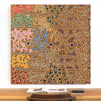 Aboriginal Artwork by Jeffrey Jangala Gallagher, Yankirri Jukurrpa (Emu Dreaming) - Ngarlikurlangu, 122x122cm