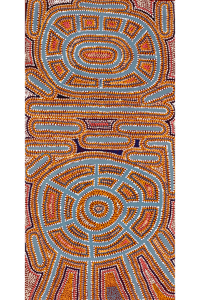 Aboriginal Artwork by Jeffrey Jangala Gallagher, Yankirri Jukurrpa (Emu Dreaming) - Ngarlikurlangu, 122x61cm