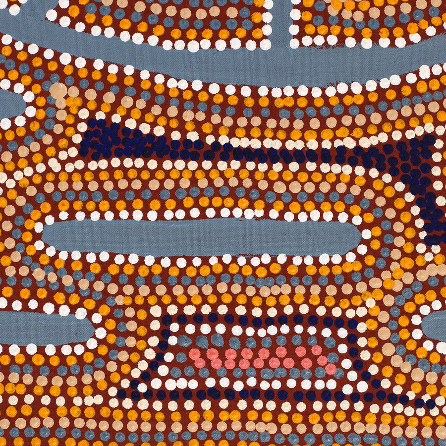 Aboriginal Artwork by Jeffrey Jangala Gallagher, Yankirri Jukurrpa (Emu Dreaming) - Ngarlikurlangu, 122x61cm