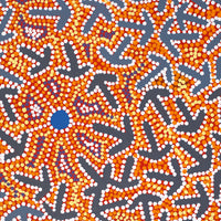 Aboriginal Artwork by Jeffrey Jangala Gallagher, Yankirri Jukurrpa (Emu Dreaming) - Ngarlikurlangu, 122x91cm