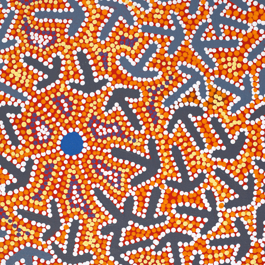 Aboriginal Artwork by Jeffrey Jangala Gallagher, Yankirri Jukurrpa (Emu Dreaming) - Ngarlikurlangu, 122x91cm