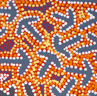 Aboriginal Artwork by Jeffrey Jangala Gallagher, Yankirri Jukurrpa (Emu Dreaming) - Ngarlikurlangu, 122x91cm