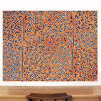 Aboriginal Artwork by Jeffrey Jangala Gallagher, Yankirri Jukurrpa (Emu Dreaming) - Ngarlikurlangu, 122x91cm