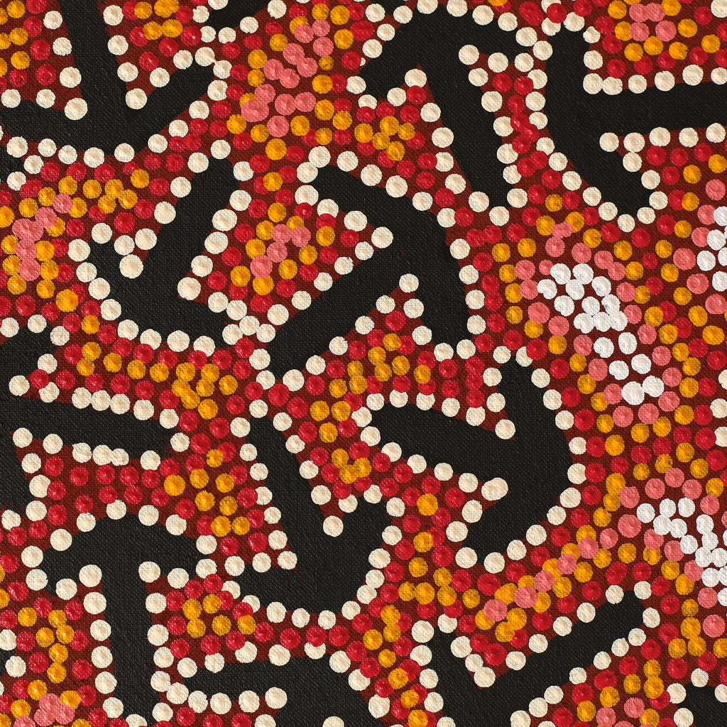 Aboriginal Artwork by Jeffrey Jangala Gallagher, Yankirri Jukurrpa (Emu Dreaming) - Ngarlikurlangu, 122x76cm