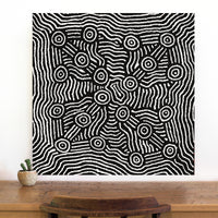 Aboriginal Artwork by Michael Jangala Gallagher, Yankirri Jukurrpa (Emu Dreaming) - Ngarlikurlangu, 76x76cm