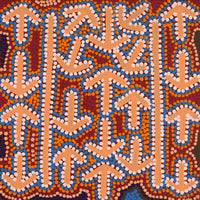 Aboriginal Artwork by Jeffrey Jangala Gallagher, Yankirri Jukurrpa (Emu Dreaming) - Ngarlikurlangu, 30x30cm