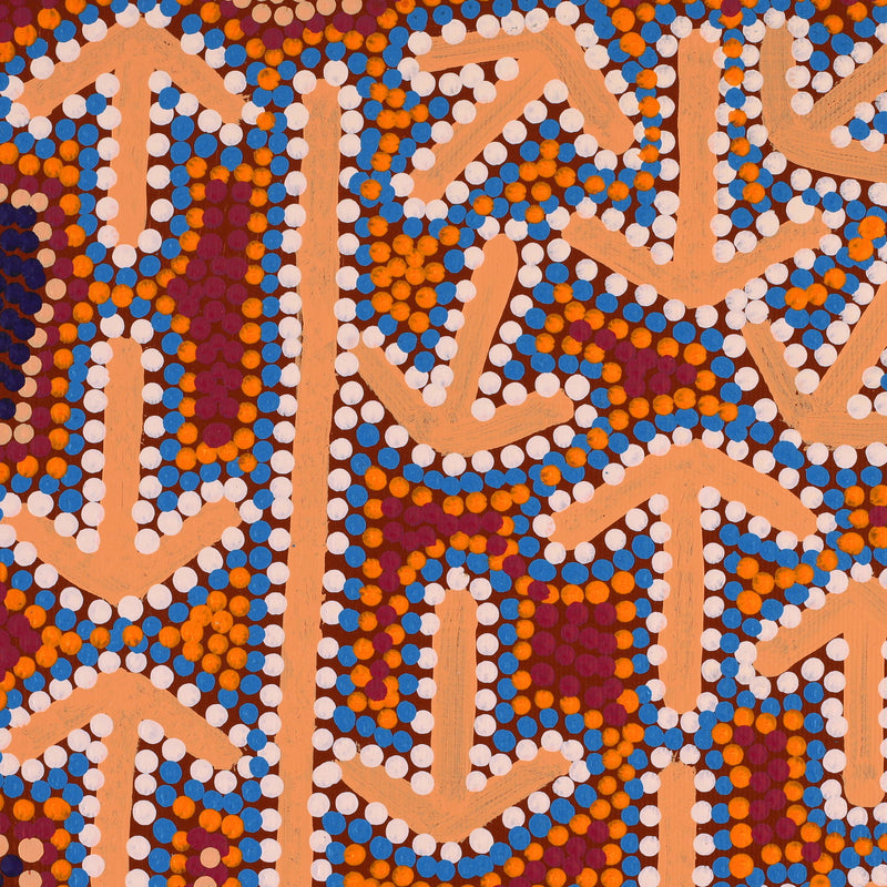 Aboriginal Artwork by Jeffrey Jangala Gallagher, Yankirri Jukurrpa (Emu Dreaming) - Ngarlikurlangu, 30x30cm