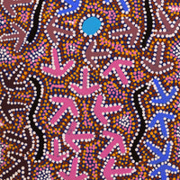 Aboriginal Artwork by Jeffrey Jangala Gallagher, Yankirri Jukurrpa (Emu Dreaming) - Ngarlikurlangu, 61x30cm