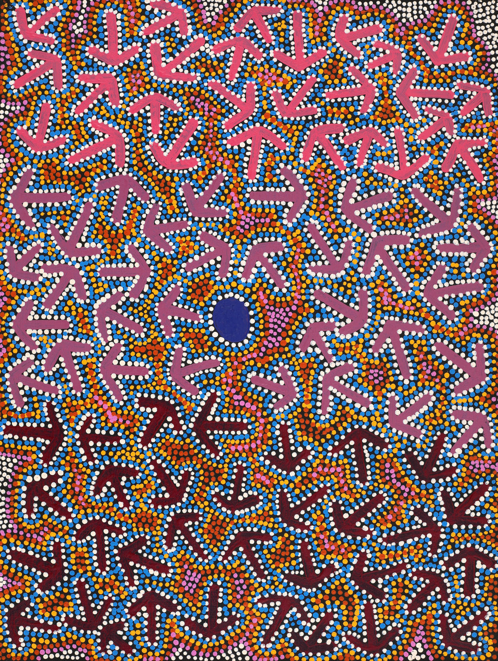 Aboriginal Artwork by Jeffrey Jangala Gallagher, Yankirri Jukurrpa (Emu Dreaming) - Ngarlikurlangu, 61x46cm